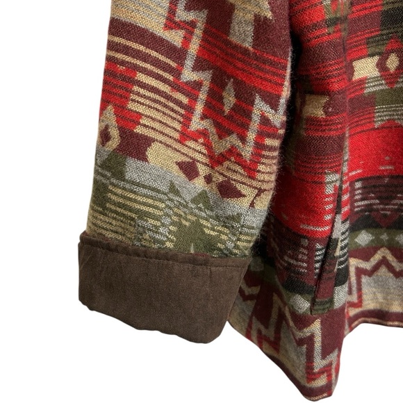 Coldwater Creek Aztec Western Jacket Women's 18W Red Wool Blend Button Front - Picture 5 of 10